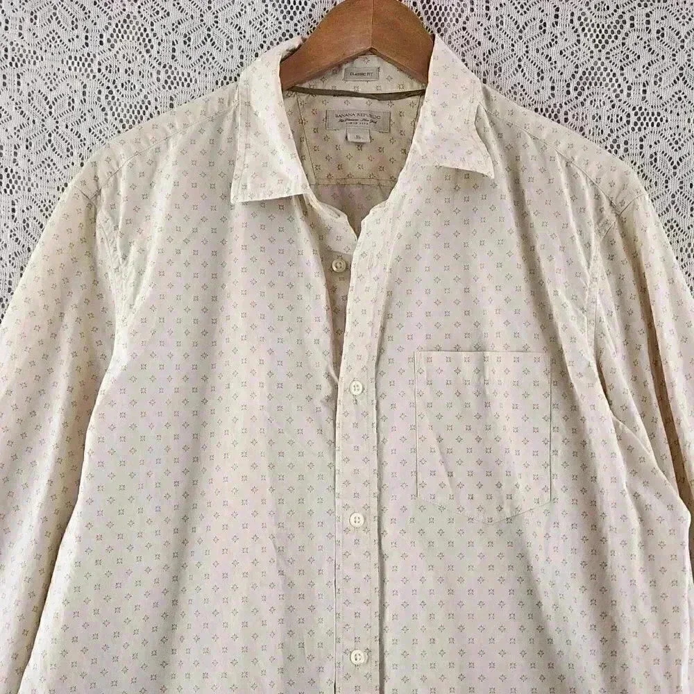 Banana Republic Pattern Button Down Long sleeve Men's Shirt XL
